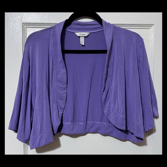 Soma Tops - Soma Womens Purple Short Sleeve Open Front Crop Bolero Top XL EUC